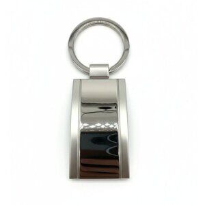 Sleek Metallic Keychain With Rectangular Design 2.75 Inches Long Durable & Styli